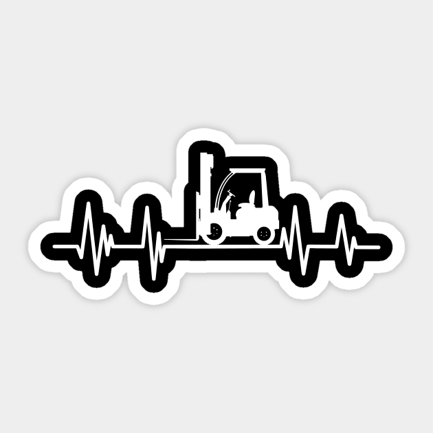 heartbeat Forklift Operator Birthday forklifter lover Sticker by mezy